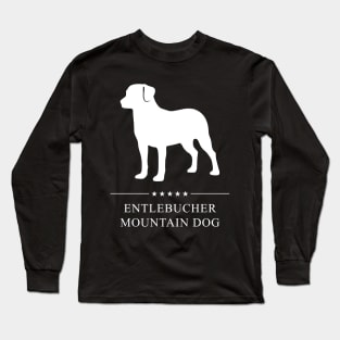 Entlebucher Mountain Dog White Silhouette Long Sleeve T-Shirt